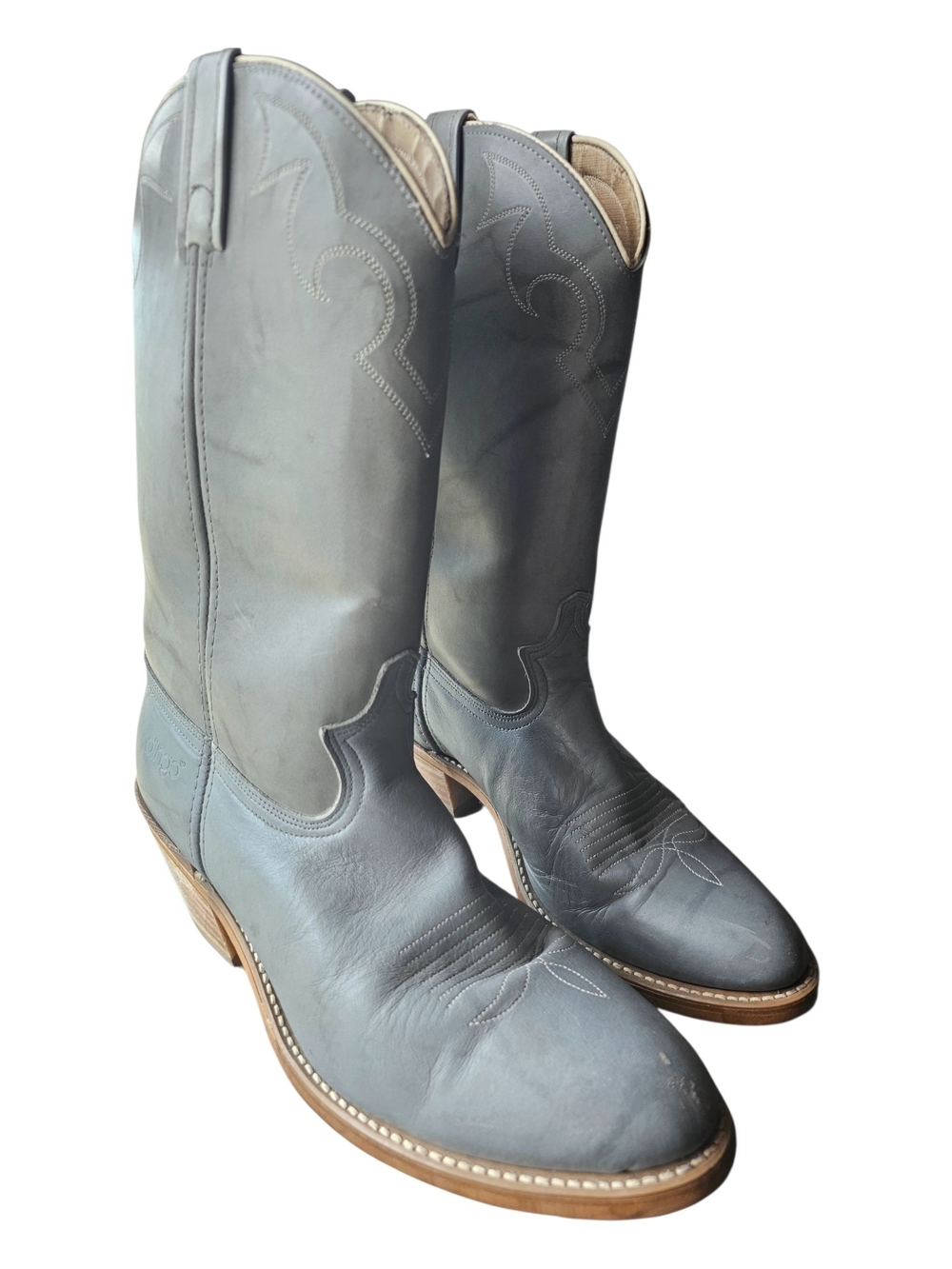 Vintage Dingo 5965 Slate Gray Leather Cowboy Boots Size 11